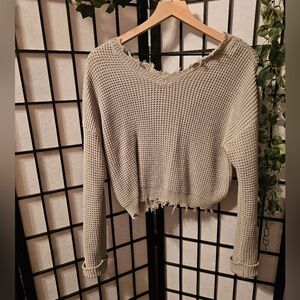 Moon & Madison Distressed Sage Green Sweater‎ Size Small